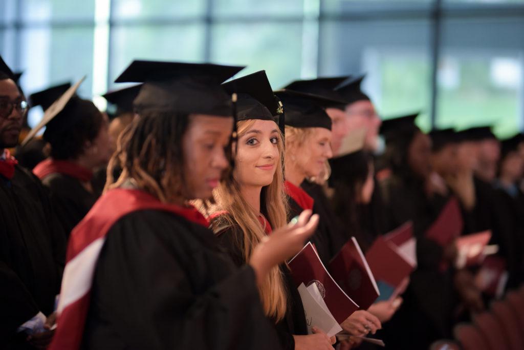 Audrey Glaize of Shelbyville, Ky., participates in the graduation ceremony at Campbellsville University. (Campbellsville University Photo by Joshua Williams)